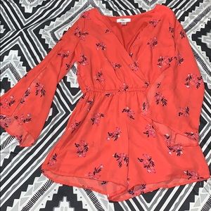 Low Cut Floral Romper